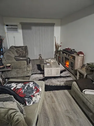 a living room with furniture and a couch