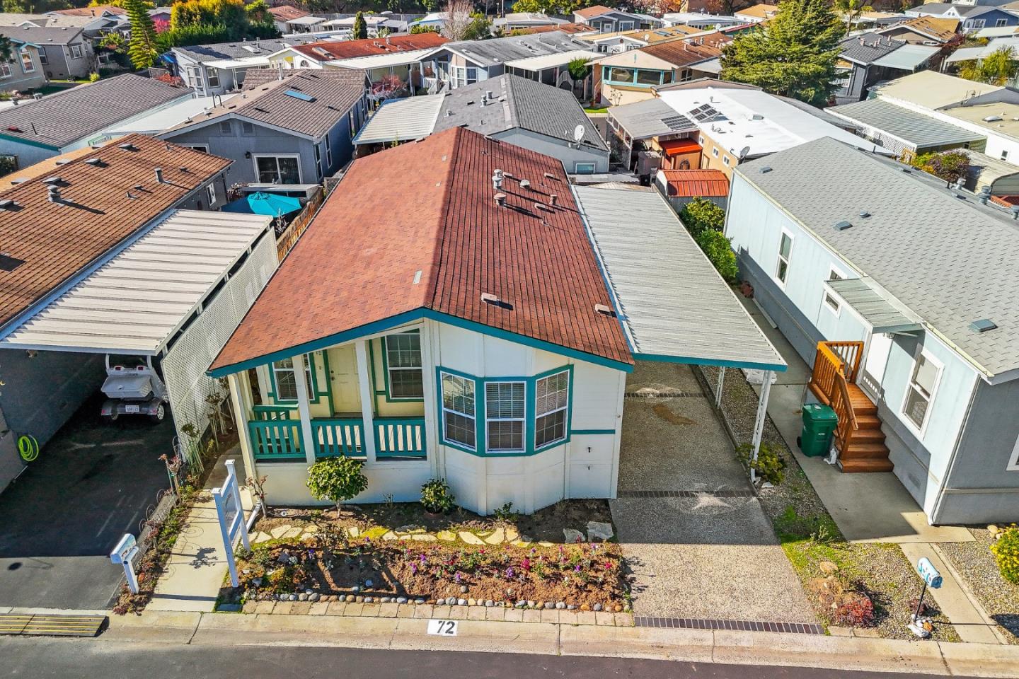 4160 Jade Street, Unit 72 Capitola, CA 95010 - Photo 20 of 23 an aerial view of a house with a garden