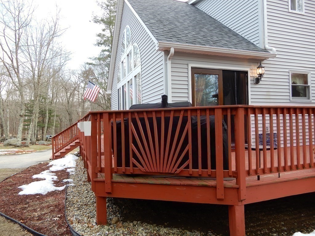 1013 Town Farm Road Warren, MA 01083 - Photo 13 of 38 a view of stairs and a yard with wooden fence