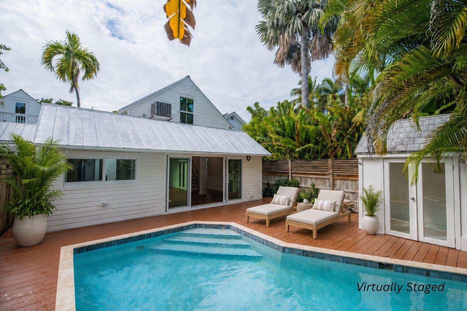 609 Margaret Street Key West, FL 33040 - Photo 1 of 36 Virtually Staged Pool Area
