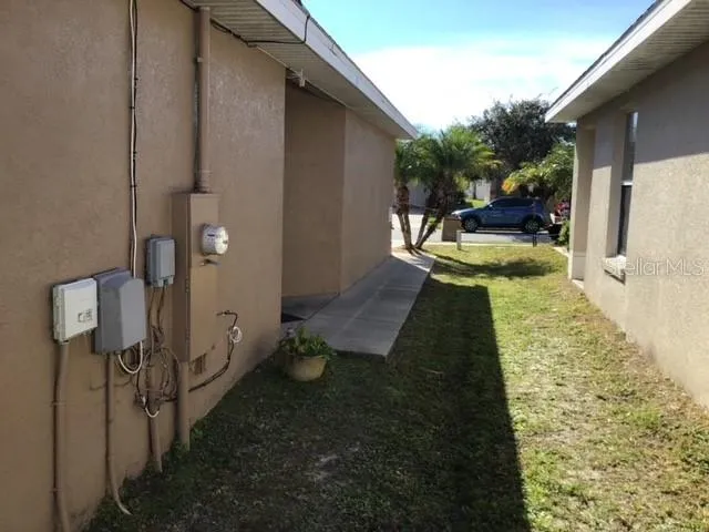 a view of yard from deck