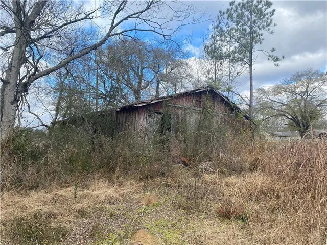 a backyard of a house with lots of green space