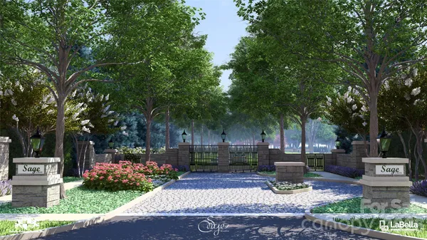a view of a backyard with sitting area