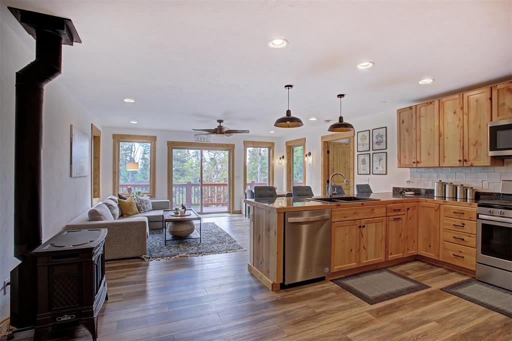 1002 Venture Road Fairplay, CO 80440 - Photo 6 of 35 a large kitchen with stainless steel appliances lots of counter top space