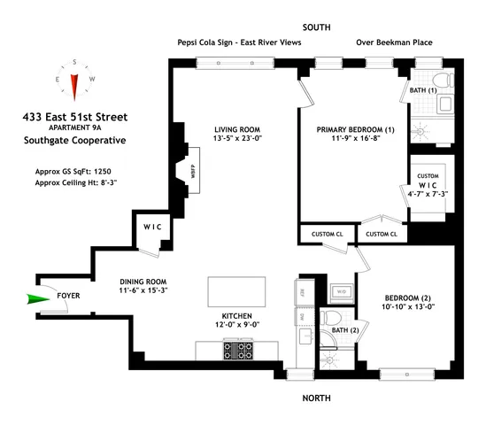$1,500,000 | 433 East 51st Street, Unit 9A | Midtown East