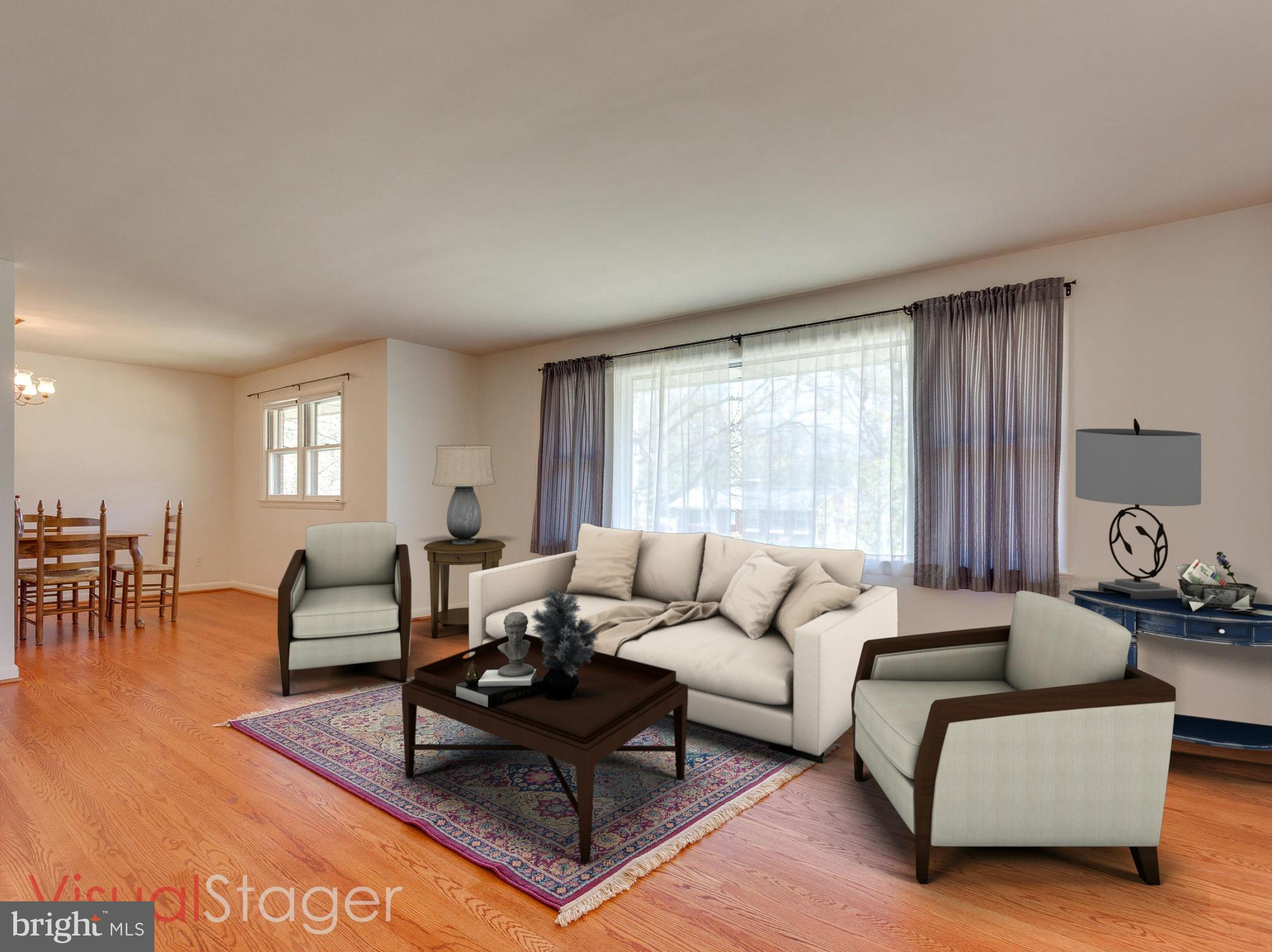 6714 Greenleaf Street Springfield, VA 22150 - Photo 2 of 30 a living room with furniture wooden floor and a lamp