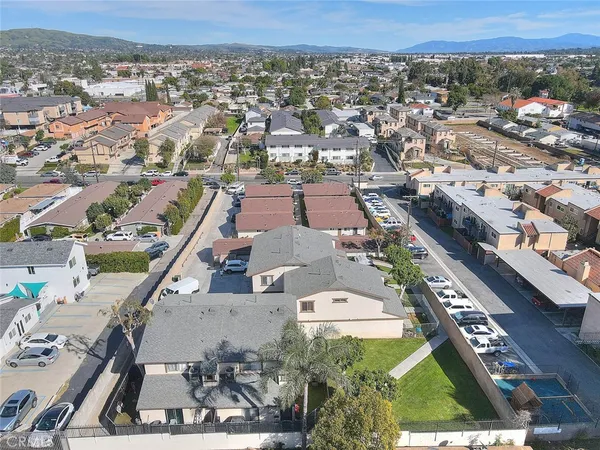 an aerial view of a house