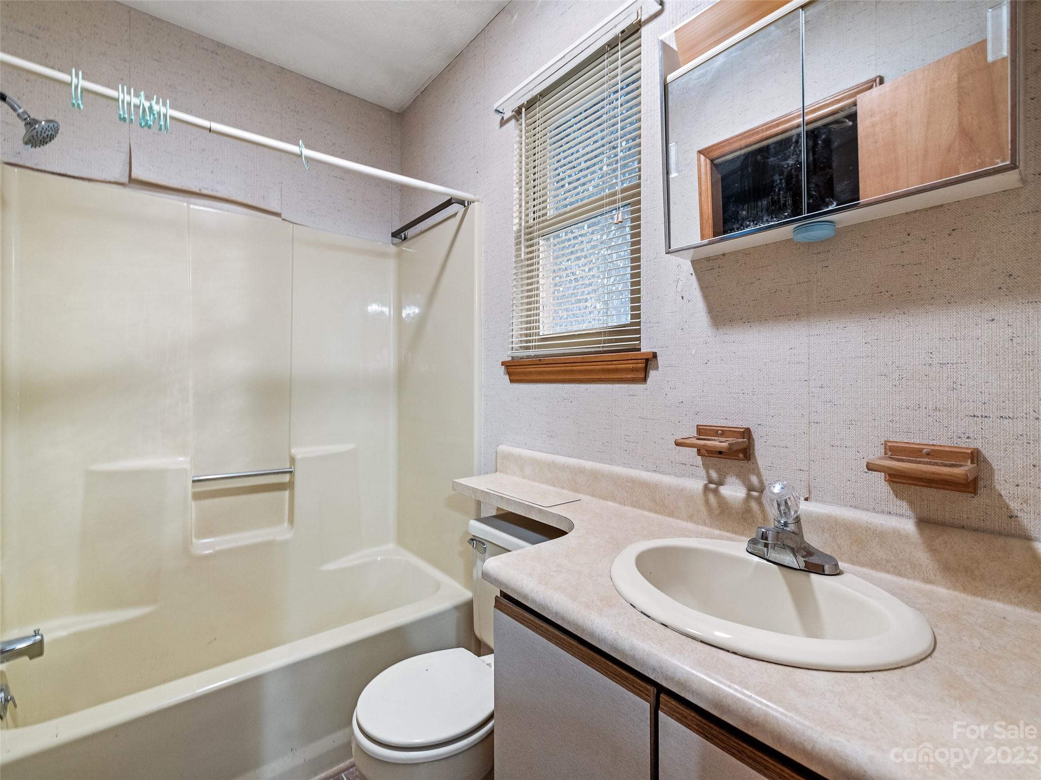 260 Reuben Branch Road Maggie Valley, NC 28751 - Photo 20 of 24 a bathroom with a sink a toilet and shower