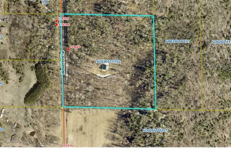 11466 Westerlund Loop Solon Springs, WI 54873 - Photo 55 of 55 Aerial map of property and surrounding area featuring property boundaries highlighted