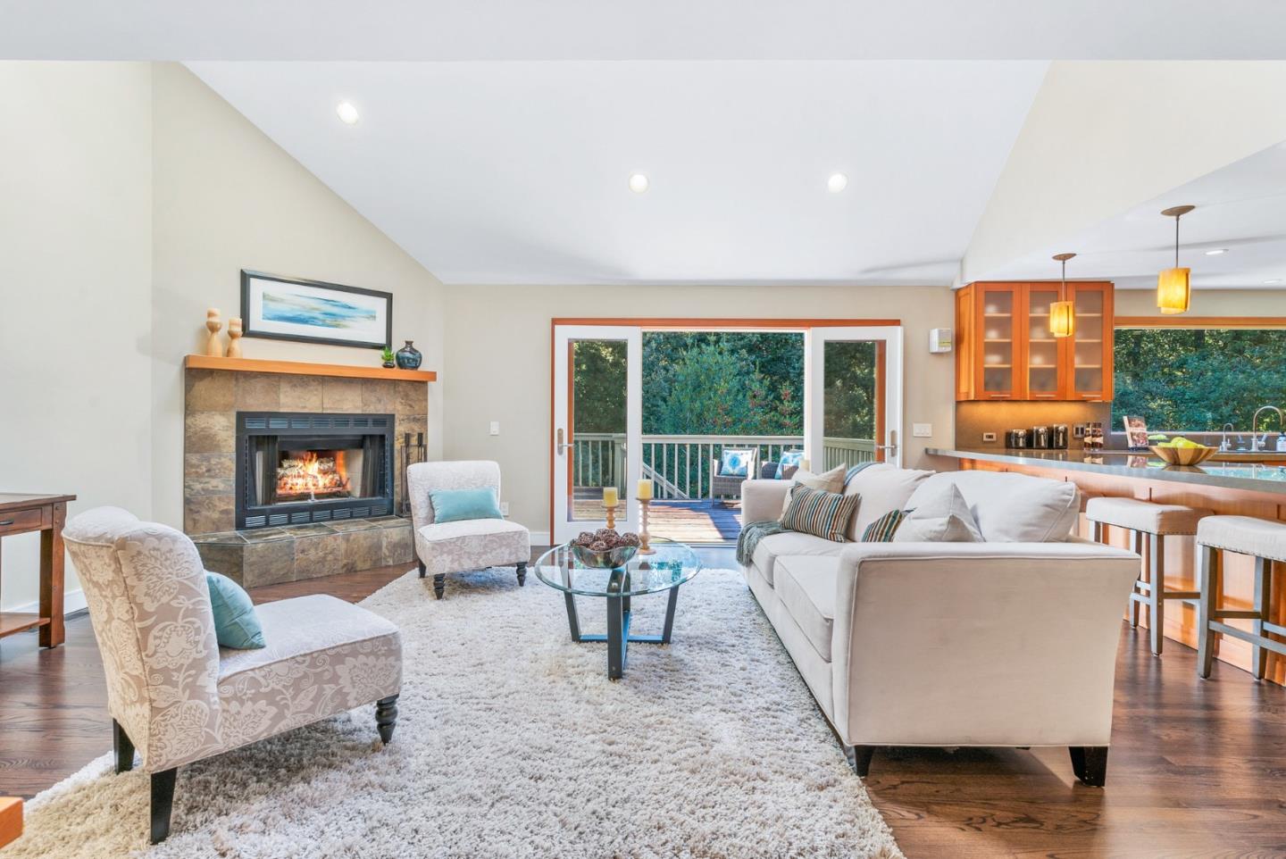 500 Bear Valley Road Aptos, CA 95003 - Photo 34 of 91 a living room with furniture and a fireplace