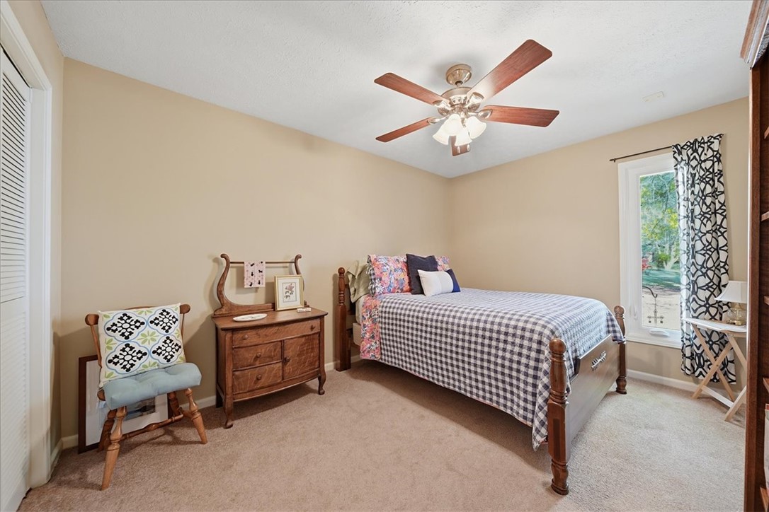 729 State Rd S-37-359 Seneca, SC 29672 - Photo 19 of 35 This cozy bedroom features warm tones, soft carpet, and a window for natural light.