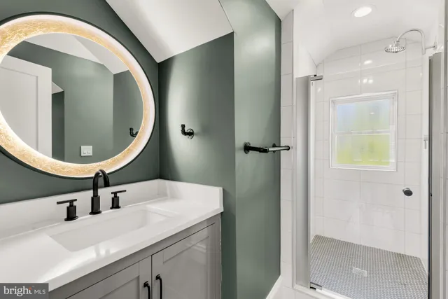 a bathroom with a shower