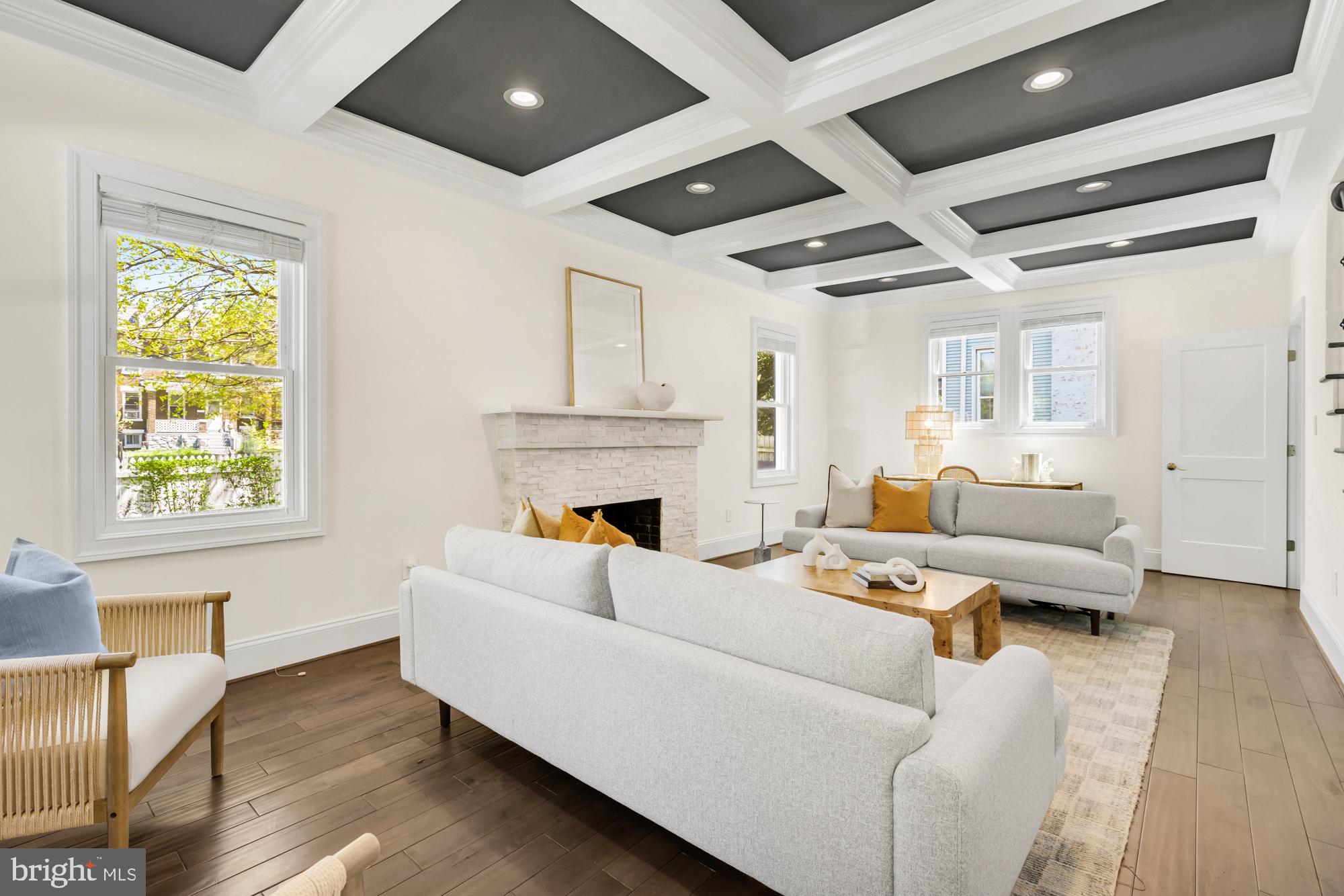 1202 Decatur Street Northwest Washington, DC 20011 - Photo 9 of 53 a living room with furniture and a fireplace