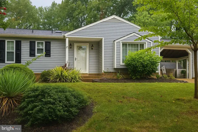 a view of a house with a yard and plants