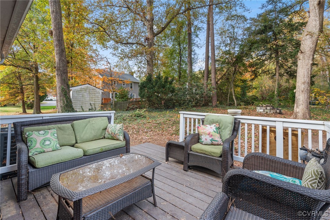 2308 Adelphi Road Henrico, VA 23229 - Photo 17 of 19 Deck featuring outdoor lounge area and a storage s