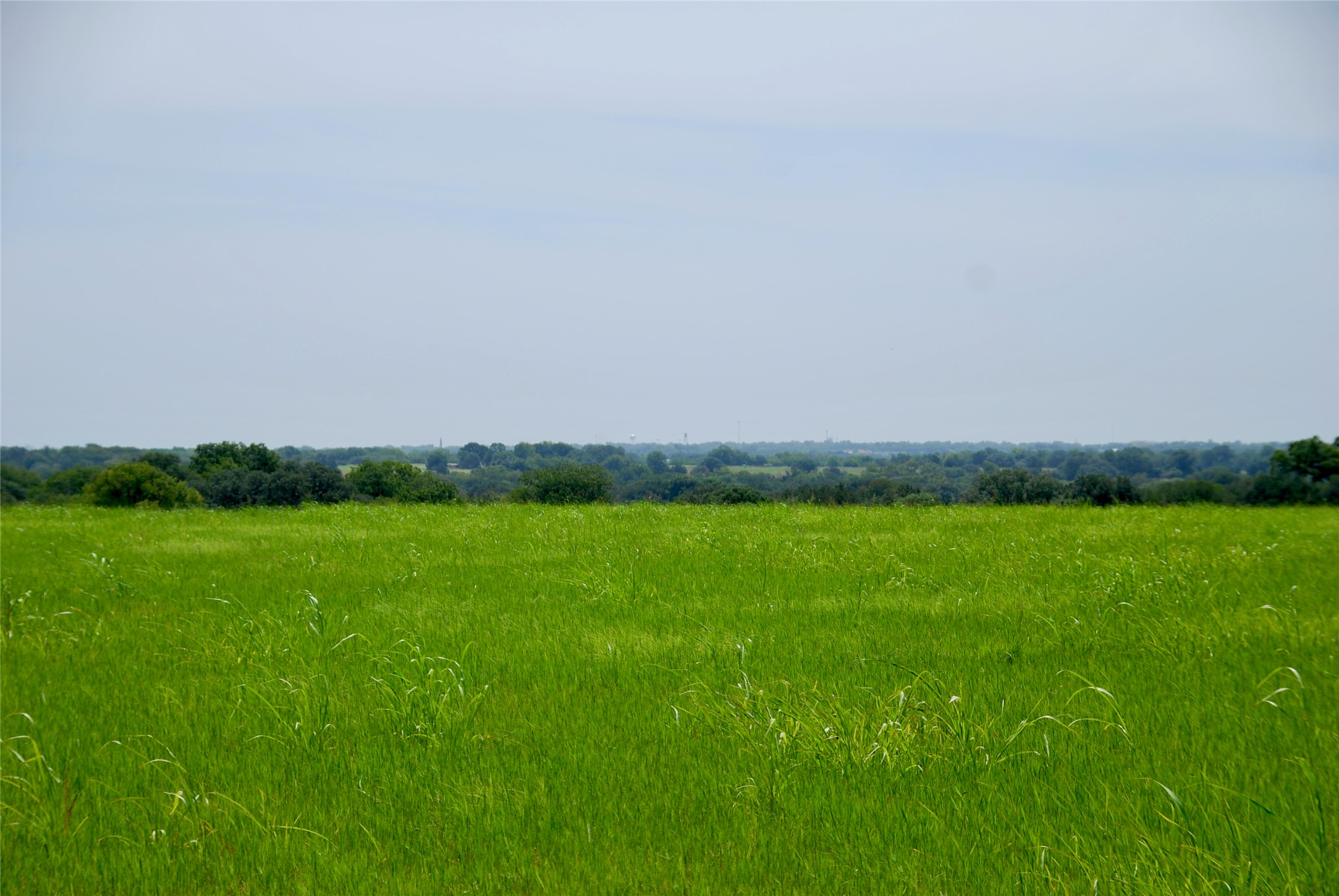 a view of a green field with an outdoor space