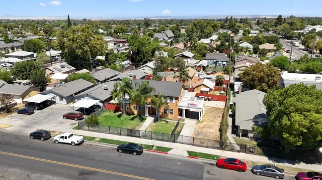 an aerial view of a city