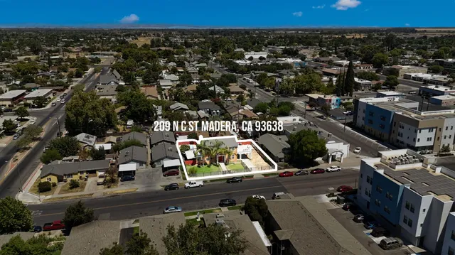 an aerial view of a city