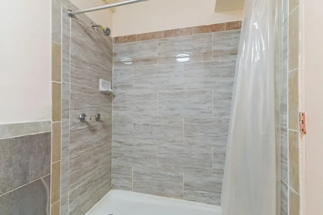 a bathroom with a shower