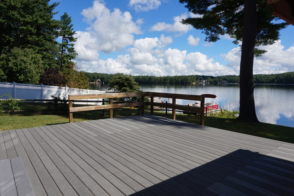 573 Reservoir Road Lunenburg, MA 01462 - Photo 25 of 26 a view of a deck with wooden floor and lake view