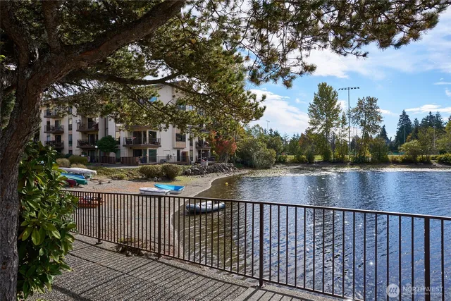 a view of a lake from a balcony