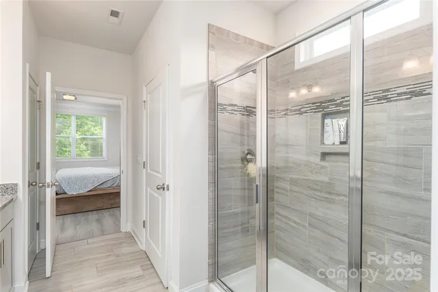 a bathroom with a shower
