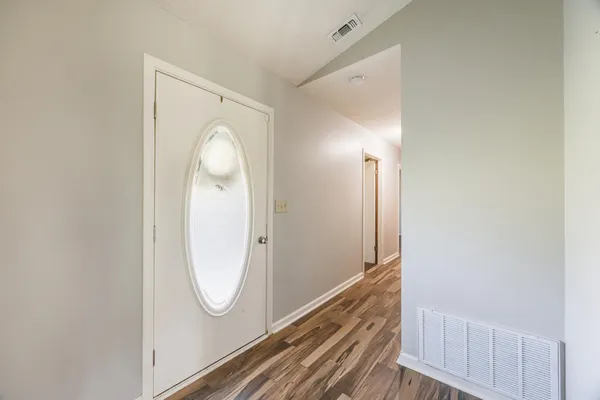a close view of stair in closet