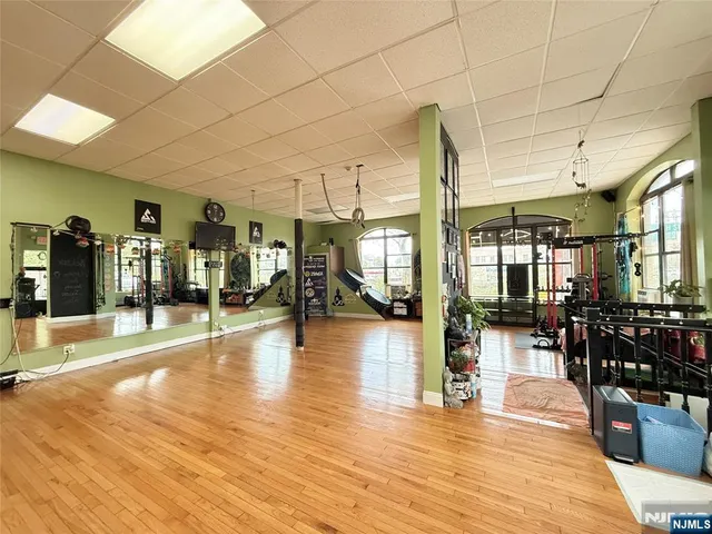 a view of a lobby with furniture