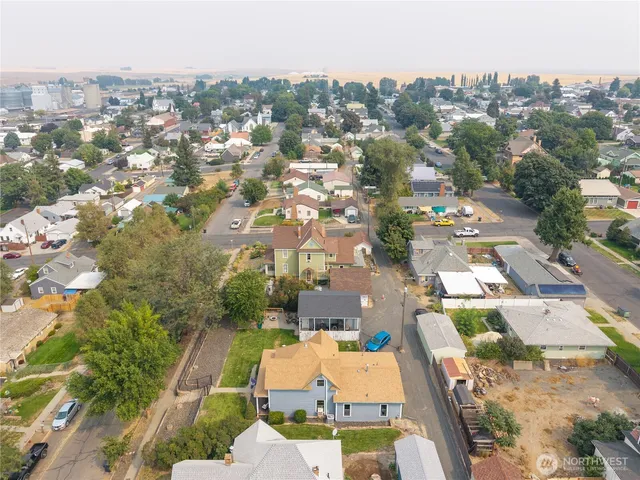 an aerial view of a city