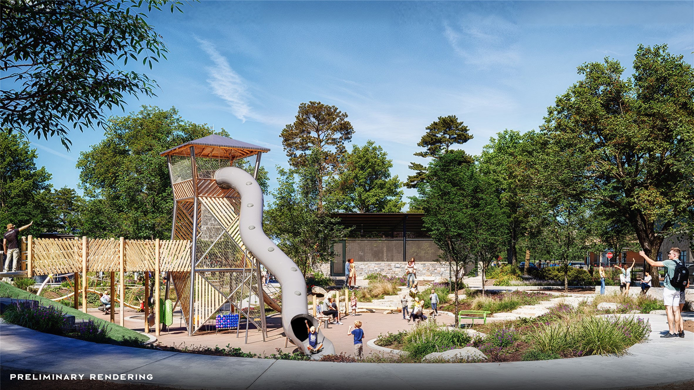 2114 Rowl Street Montgomery, TX 77316 - Photo 49 of 50 The Lookout is a towering play structure for older children inspired by the fire watch towers found in the forests of East Texas, designed to encourage imaginative play.