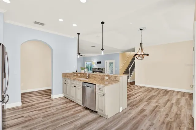 a view of a room with an empty space