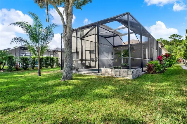 a view of backyard with potted plants