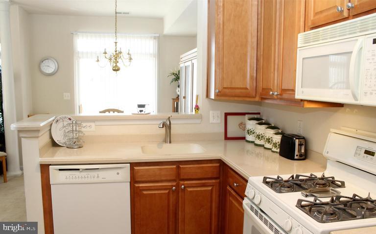 9878 Dochart Sound Lane Bristow, VA 20136 - Photo 19 of 30 a kitchen with a sink a stove and wooden cabinets
