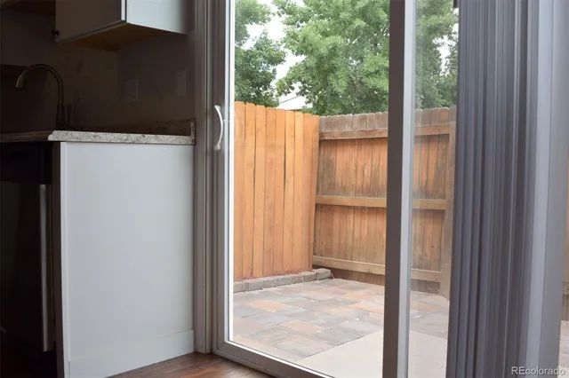 a view of a backyard with shower
