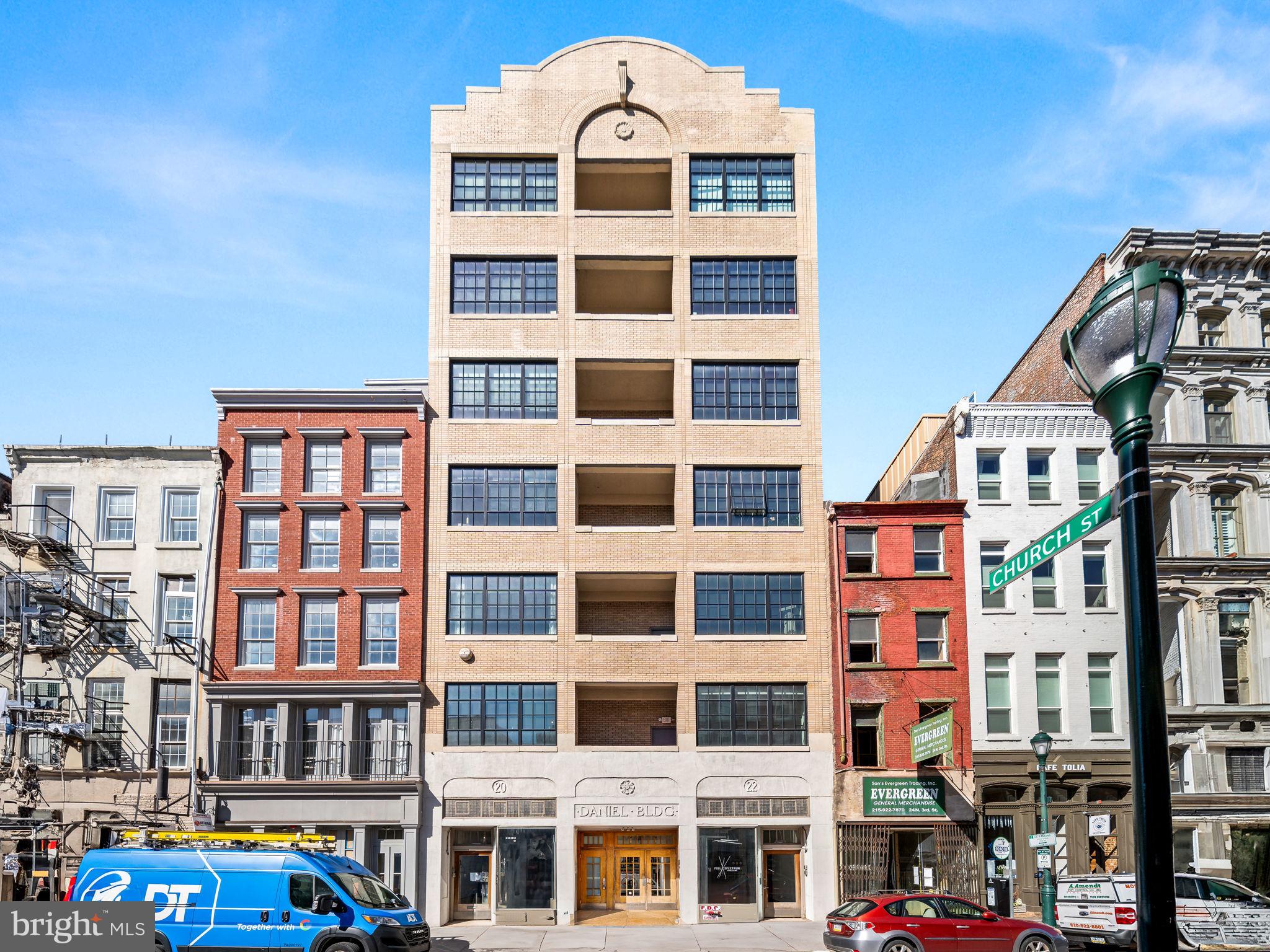 a front view of a building