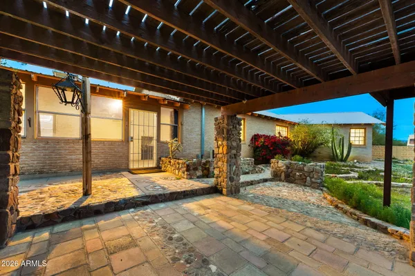 a view of a porch