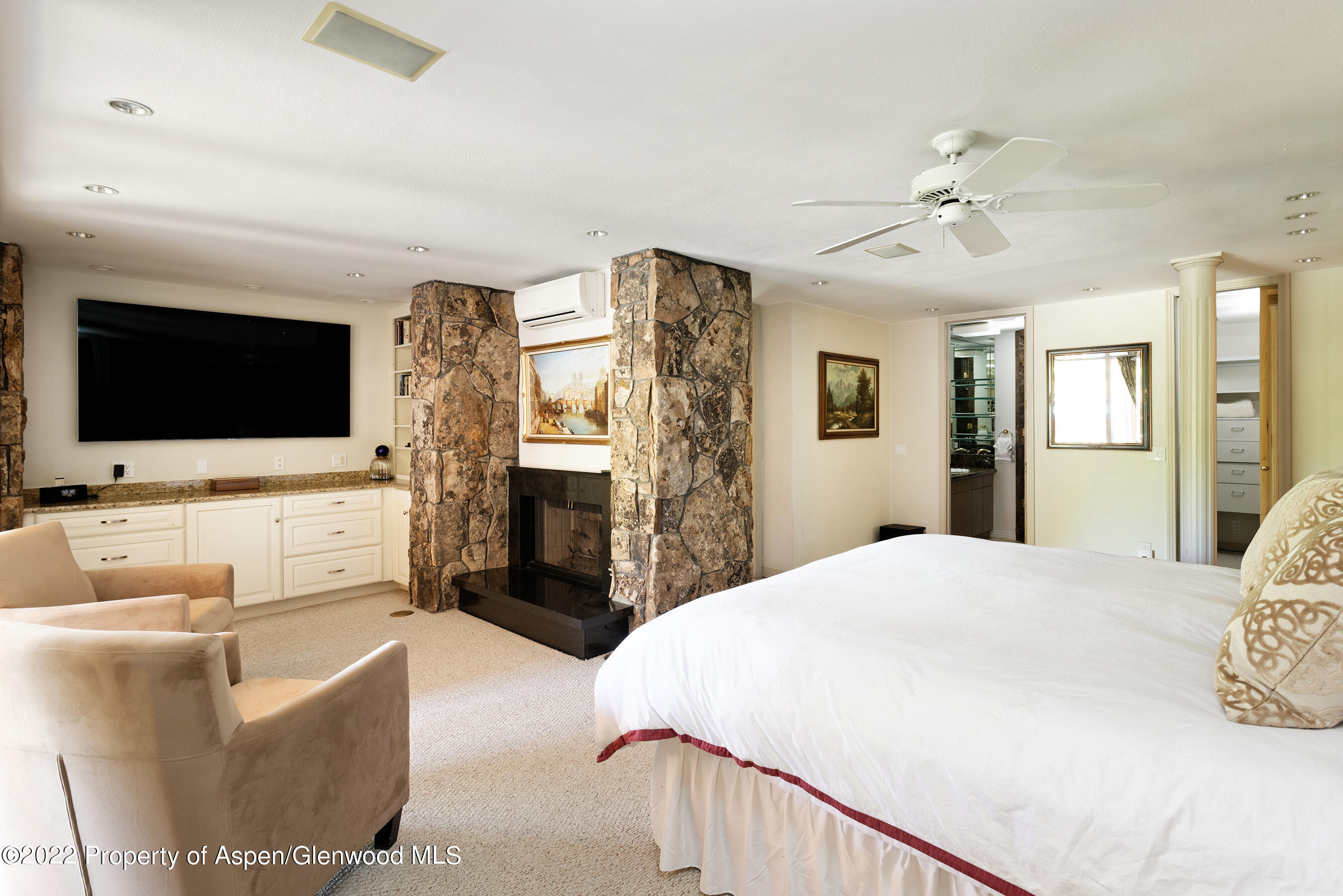 237 Gilbert Street Aspen, CO 81611 - Photo 9 of 28 a living room with furniture and a flat screen tv