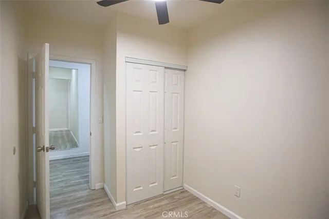 a view of small space with wooden floor