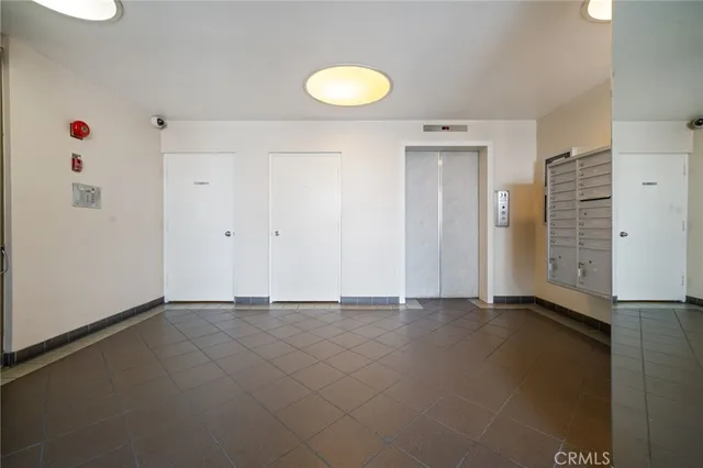 an empty room with closet