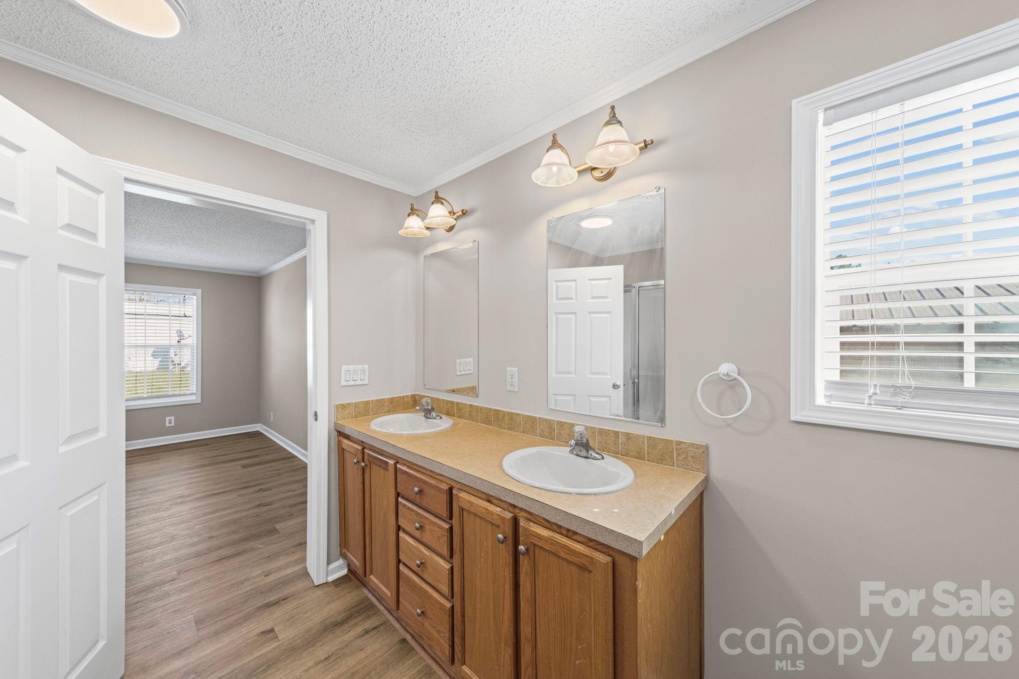 3010 Old Monroe Marshville Road Wingate, NC 28174 - Photo 25 of 44 a bathroom with a sink a vanity and a mirror