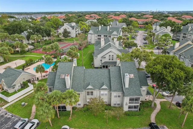 an aerial view of multiple house