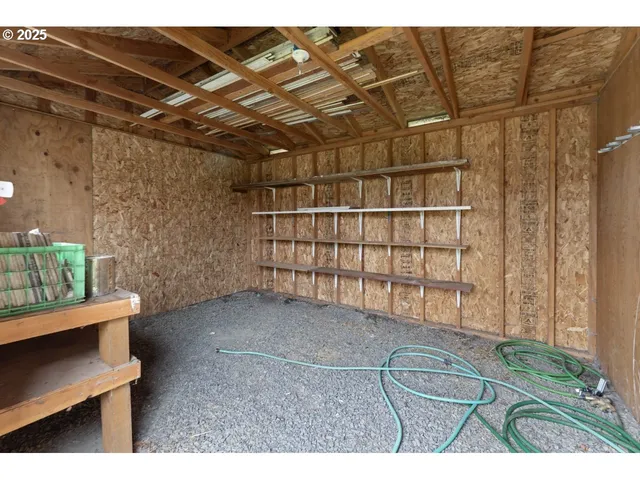 a view of a room with racks