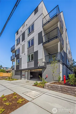 a front view of a building