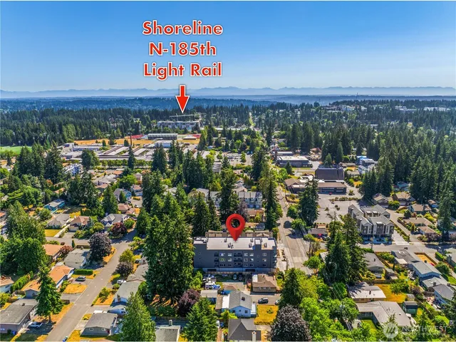 an aerial view of multiple house