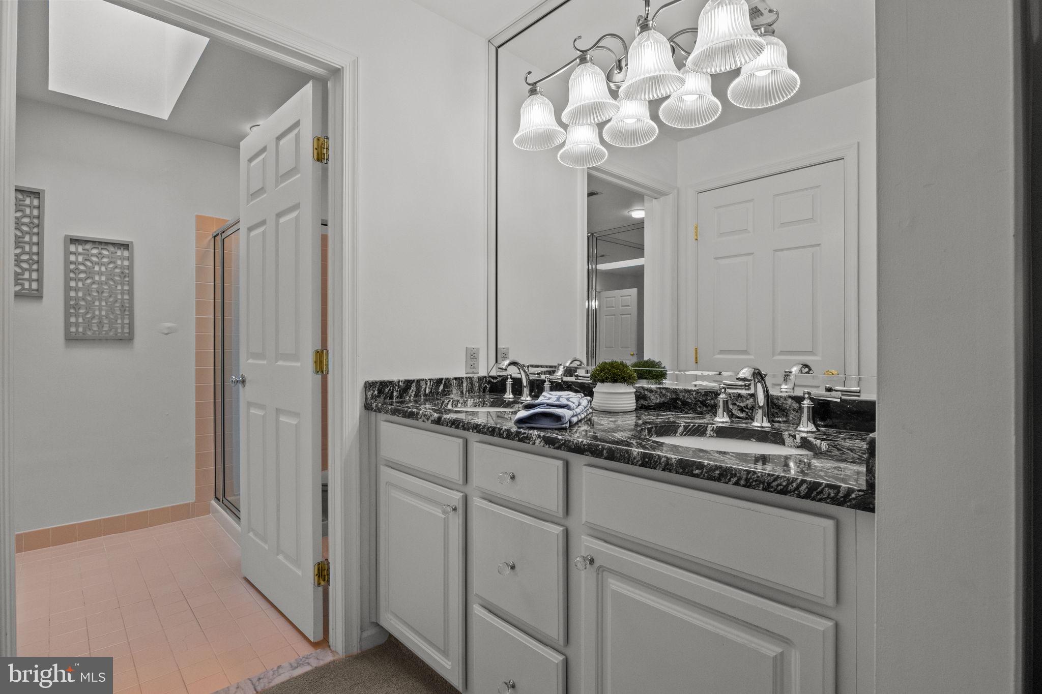 1102 Waterford Road, Unit 1 Yardley, PA 19067 - Photo 18 of 31 a bathroom with a sink a mirror and a light fixture