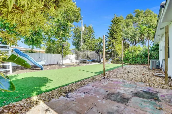 a view of backyard with green space