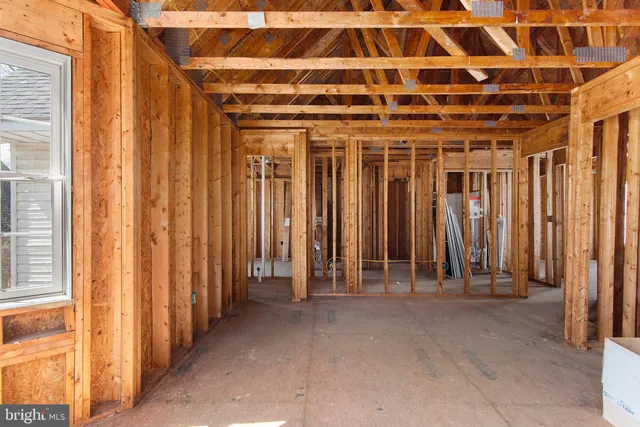 a view of a room with rack on the wall