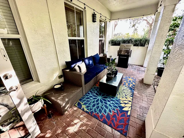 a outdoor living space with furniture