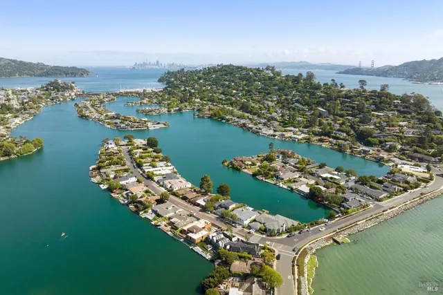 a view of a city with ocean view