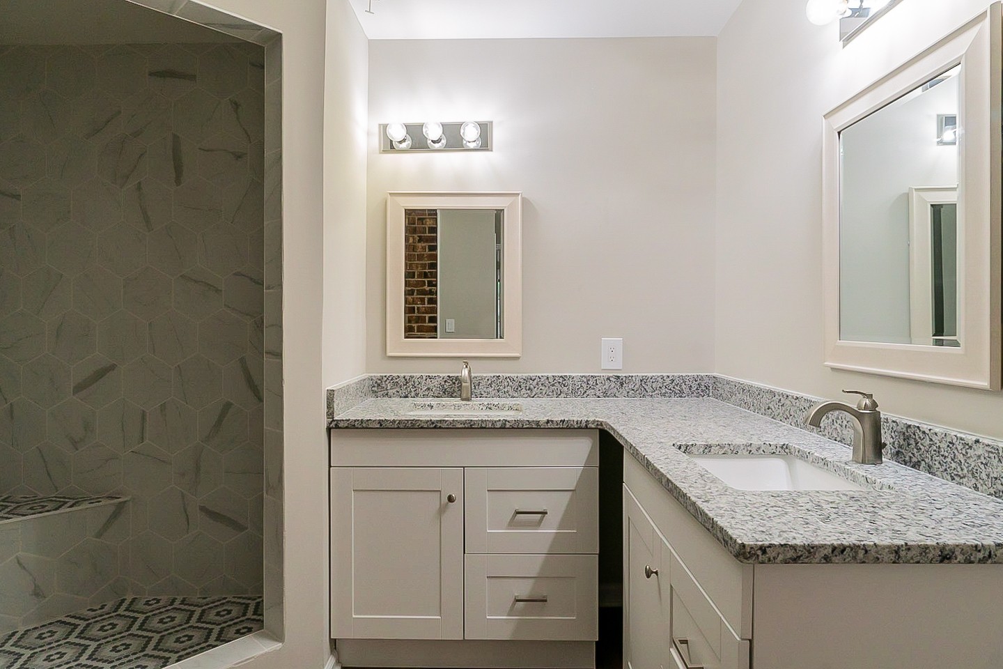 4839 Kinneys School Road Springfield, TN 37172 - Photo 24 of 35 a bathroom with a granite countertop sink and a mirror